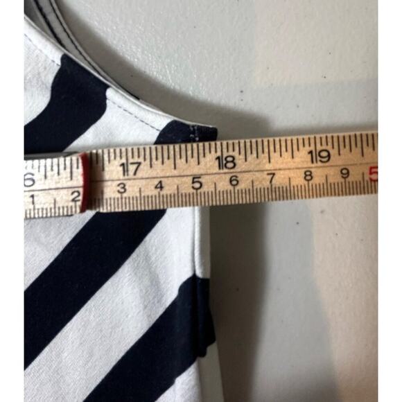 Loft Black & White Striped Sleeveless A-Line Dress With V-Neck, NWT - Picture 5 of 8